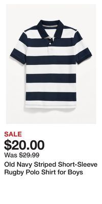 Old Navy Old navy striped short-sleeve rugby polo shirt for boys offer
