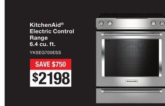Bad Boy Superstore Kitchenaid® electric control range 6.4 cu. ft. offer