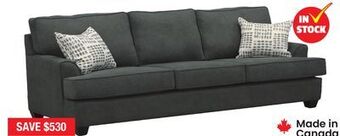 Bad Boy Superstore Fabric sofa with accent pillows offer