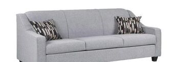Bad Boy Superstore Fabric sofa with accent pillows offer