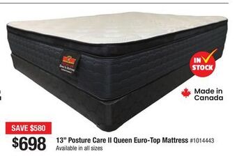 Bad Boy Superstore 13 posture care ii queen euro-top mattress offer