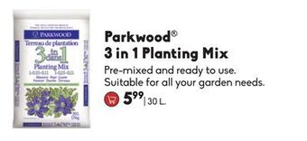 Sheridan Nurseries Parkwood® 3 in 1 planting mix offer