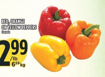 Marché Adonis Red, orange or yellow peppers offer