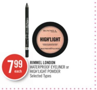 Shoppers Drug Mart Rimmel london waterproof eyeliner or high'light powder offer