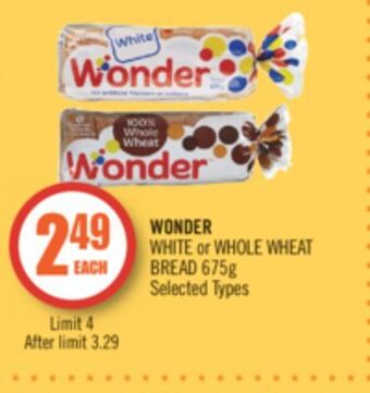 Shoppers Drug Mart Wonder white or whole wheat bread offer
