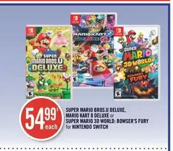 Shoppers Drug Mart Super mario bros.u deluxe, mario kart 8 deluxe or super mario 3d world: bowser's fury for nintendo switch offer