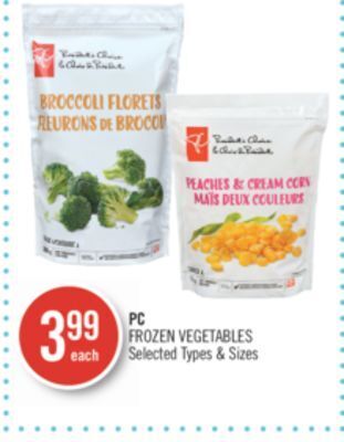 Shoppers Drug Mart Pc frozen vegetables offer