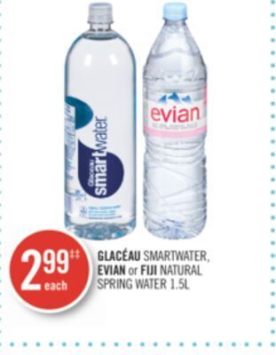 Shoppers Drug Mart Glacéau smartwater, evian or fiji natural spring water 1.5l offer