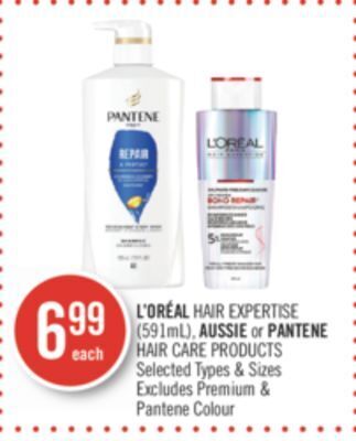 Shoppers Drug Mart L'oreal hair expertise 591 ml or aussie or pantene hair care products offer