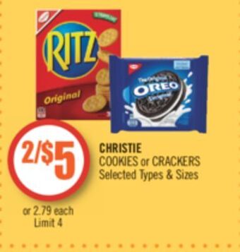 Shoppers Drug Mart Christie cookies or crackers offer
