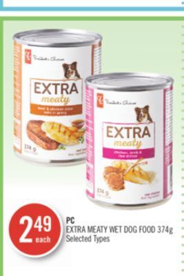 Shoppers Drug Mart Pc extra meaty wet dog food offer