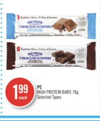 Shoppers Drug Mart Pc high protein bars offer