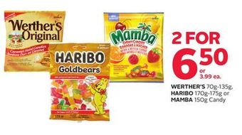 Rexall Werther's 70g-135g, haribo 170g-175g or mamba 150g candy offer