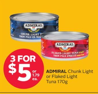 Rexall Admiral chunk light or flaked light tuna offer