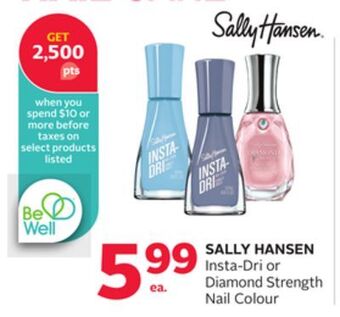 Rexall Sally hansen insta-dri or diamond strength nail colour offer