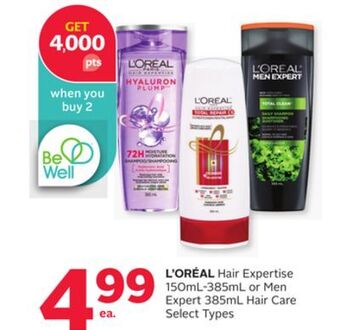Rexall L'oréal hair expertise 150ml-385ml or men expert 385ml hair care offer