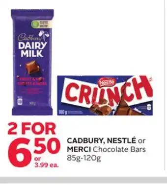 Rexall Cadbury, nestlé or merci chocolate bars offer