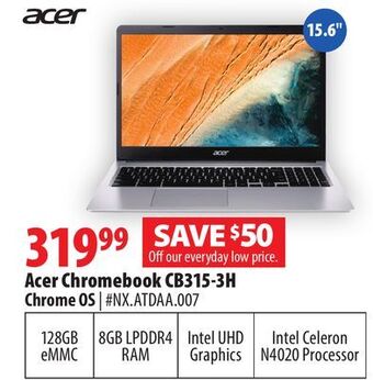 London Drugs Acer chromebook cb315-3h chrome os 15.6 offer