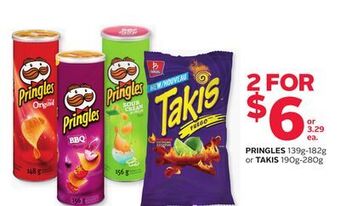 Rexall Pringles 139g-182g or takis 190g-280g offer
