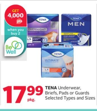 Rexall Tena underwear, briefs, pads or guards offer