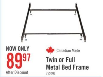 The Brick Twin/full metal glide bed frame with headboard/footboard attachment offer