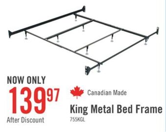 The Brick King metal glide bed frame with headboard/footboard attachment offer