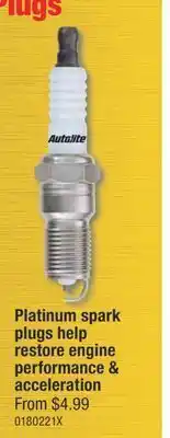 PartSource Platinum spark plugs help restore engine performance & acceleration offer