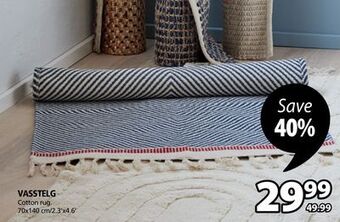 JYSK Vasstelg cotton rug offer