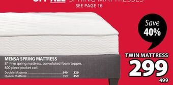 JYSK Mensa spring mattress offer