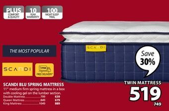JYSK Scandi blu spring mattress offer