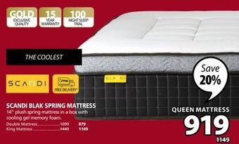 JYSK Scandi blak spring mattress offer