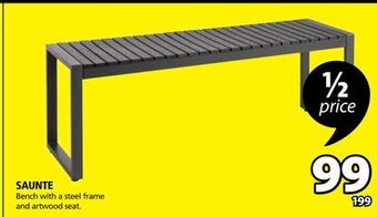 JYSK Saunte bench with a steel frame and artwood seat offer