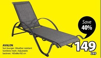JYSK Avalon sun lounger offer
