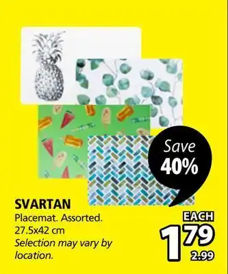JYSK Svartan placemat offer