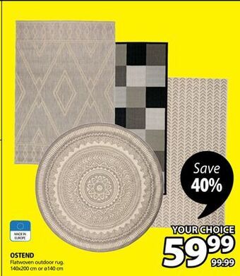 JYSK Ostend flatwoven outdoor rug offer