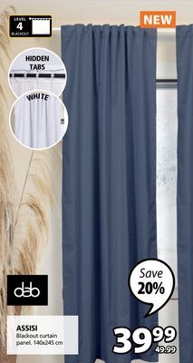JYSK Assisi blackout curtain panel offer
