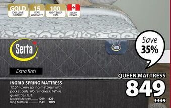 JYSK Serta ingrid spring mattress offer