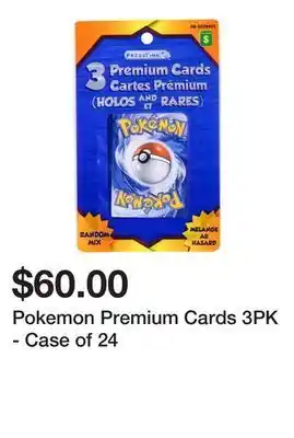 Dollarama Pokemon premium cards 3pk - case of 24 offer