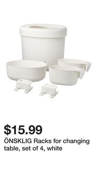 IKEA Önsklig racks for changing table, set of 4, white offer