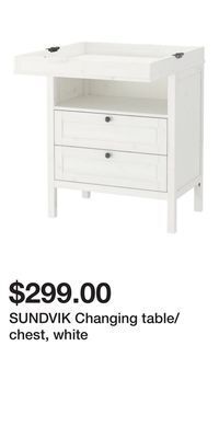 IKEA Sundvik changing table/chest, white offer