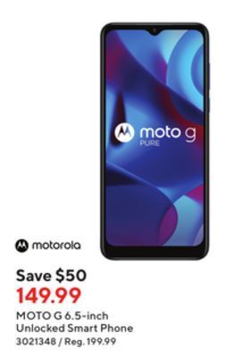 Staples Moto g 6.5-inch unlocked smart phone offer
