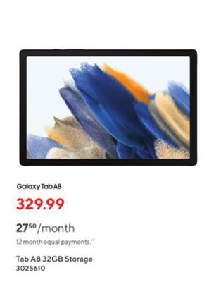 Staples Galaxy tab a8 32gb storage offer