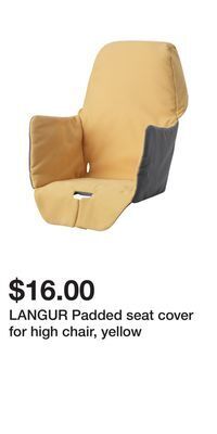 IKEA Langur padded seat cover for high chair, yellow offer