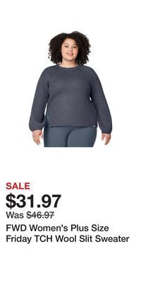 Sport Chek Fwd women's plus size friday tch wool slit sweater offer