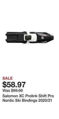 Sport Chek Salomon xc prolink shift pro nordic ski bindings 2020/21 offer