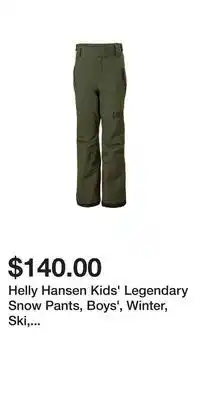 Sport Chek Helly hansen kids' legendary snow pants, boys', winter, ski, waterproof, insulated offer