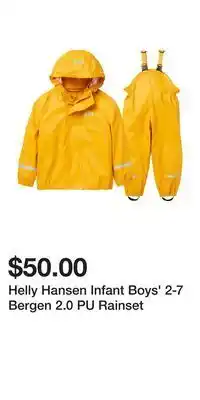 Sport Chek Helly hansen infant boys' 2-7 bergen 2.0 pu rainset offer