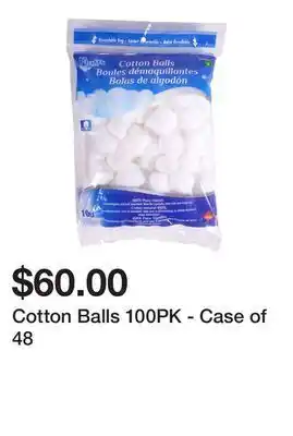 Dollarama Cotton balls 100pk - case of 48 offer