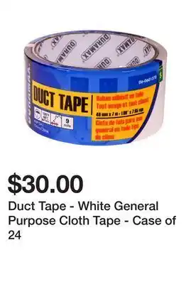 Dollarama Duct tape - white general purpose cloth tape - case of 24 offer