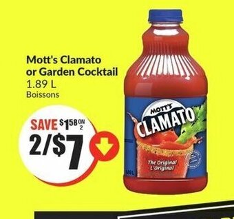 Mott's Clamato or Garden Cocktail
